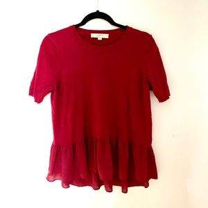 ✌️Red Peplum LOFT blouse